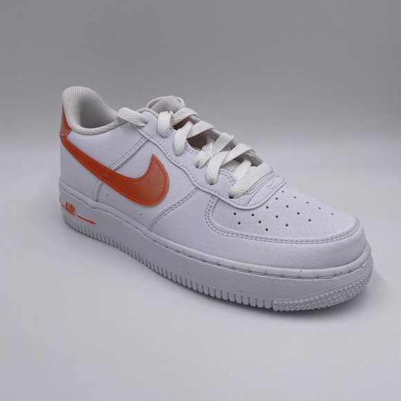 Nike Air Force 1 White / Orange Womens Shoes - Picture 7 of 8